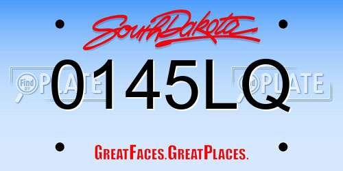 0145LQ South Dakota License Plate