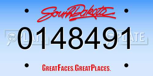 0148491 South Dakota License Plate