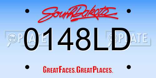 0148LD South Dakota License Plate