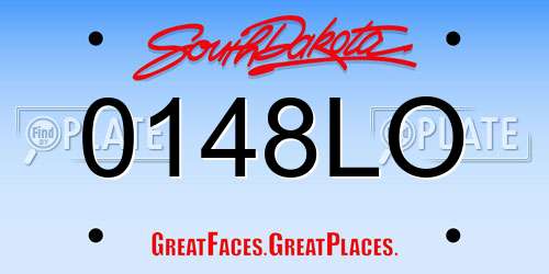 0148LO South Dakota License Plate