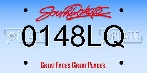 0148LQ South Dakota License Plate