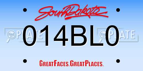 014BL0 South Dakota License Plate
