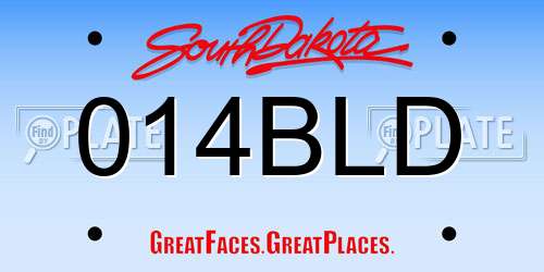 014BLD South Dakota License Plate