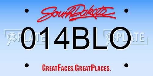 014BLO South Dakota License Plate