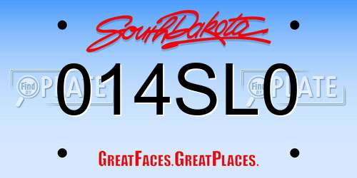 014SL0 South Dakota License Plate