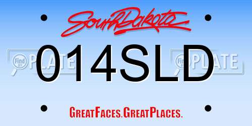 014SLD South Dakota License Plate
