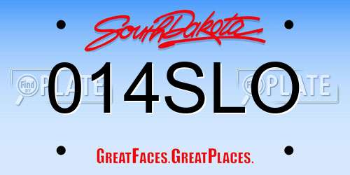 014SLO South Dakota License Plate