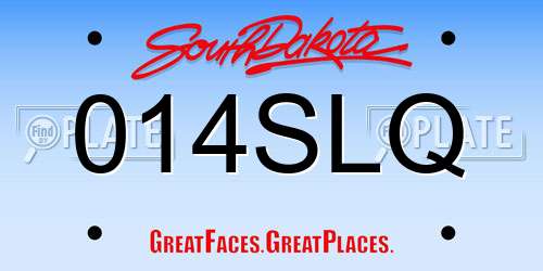 014SLQ South Dakota License Plate