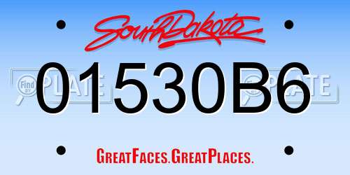 01530B6 South Dakota License Plate