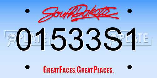 01533S1 South Dakota License Plate