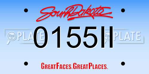 0155II South Dakota License Plate