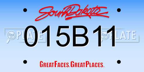 015B11 South Dakota License Plate