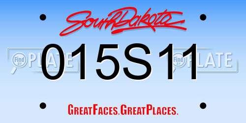 015S11 South Dakota License Plate