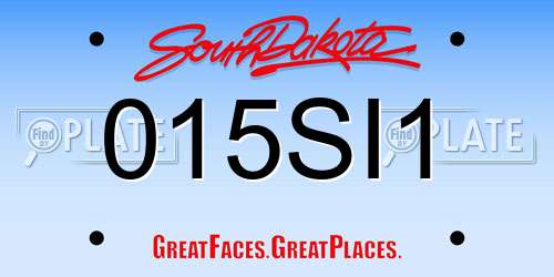 015SI1 South Dakota License Plate