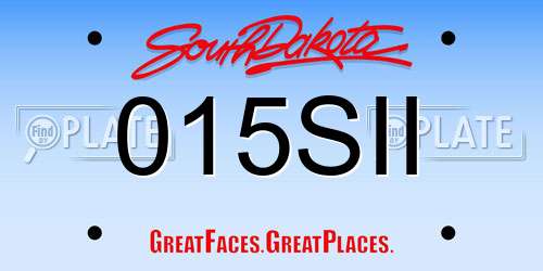 015SII South Dakota License Plate