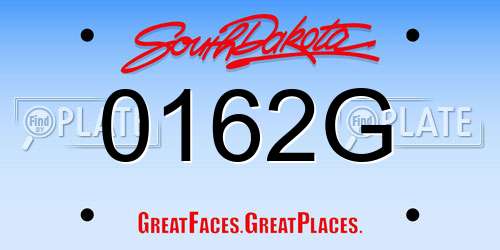 0162G South Dakota License Plate