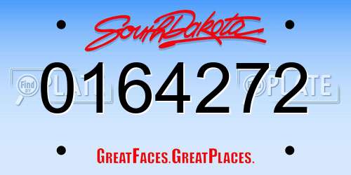 0164272 South Dakota License Plate