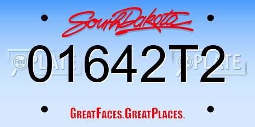 01642T2 South Dakota License Plate