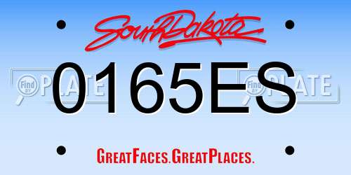 0165ES South Dakota License Plate