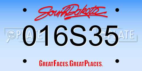 016S35 South Dakota License Plate