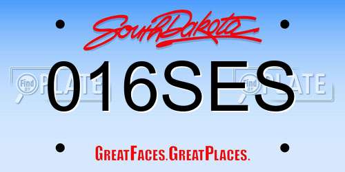 016SES South Dakota License Plate