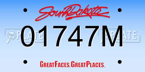 01747M South Dakota License Plate