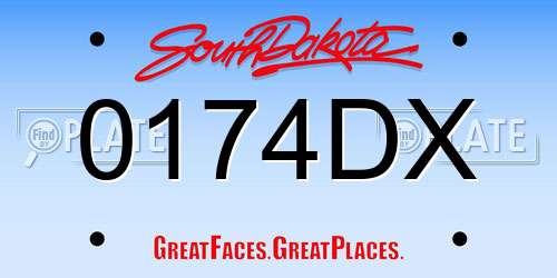0174DX South Dakota License Plate
