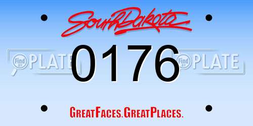 0176 South Dakota License Plate