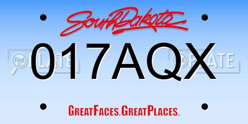 017AQX South Dakota License Plate