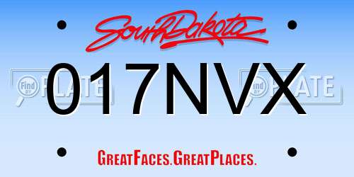 017NVX South Dakota License Plate