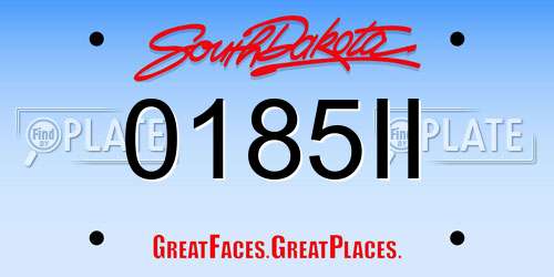 0185II South Dakota License Plate