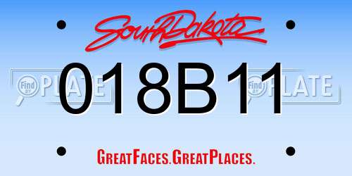 018B11 South Dakota License Plate