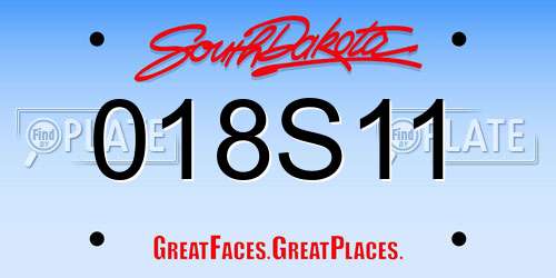018S11 South Dakota License Plate