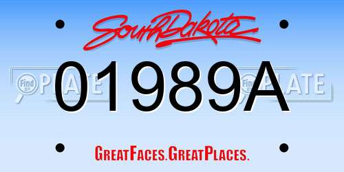 01989A South Dakota License Plate