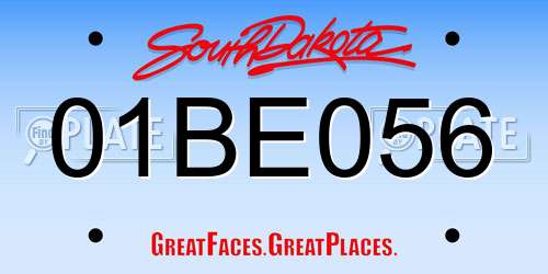 01BE056 South Dakota License Plate