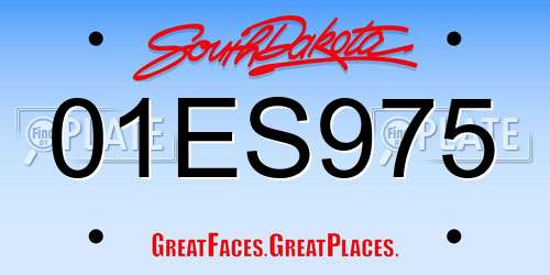 01ES975 South Dakota License Plate