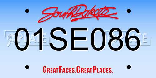01SE086 South Dakota License Plate