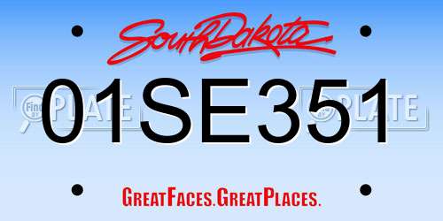 01SE351 South Dakota License Plate