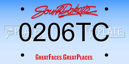 0206TC South Dakota License Plate