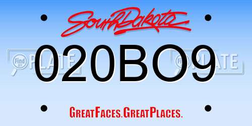 020BO9 South Dakota License Plate