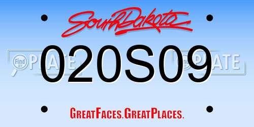 020S09 South Dakota License Plate