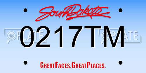 0217TM South Dakota License Plate