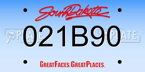021B90 South Dakota License Plate