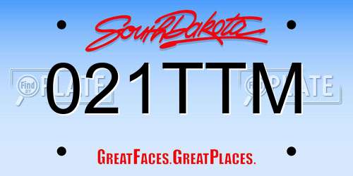 021TTM South Dakota License Plate