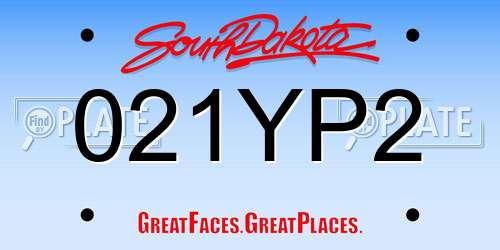 021YP2 South Dakota License Plate
