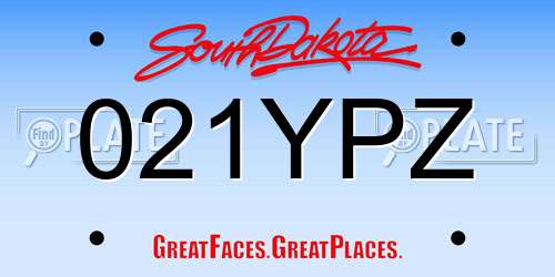 021YPZ South Dakota License Plate