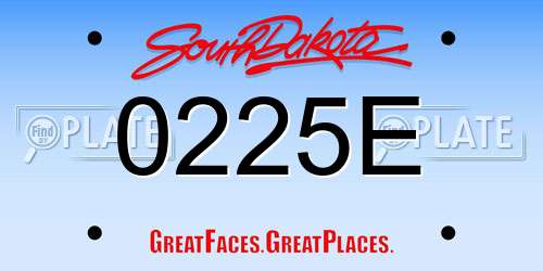 0225E South Dakota License Plate