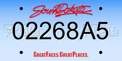 02268A5 South Dakota License Plate