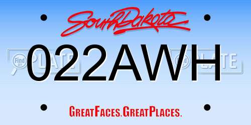 022AWH South Dakota License Plate