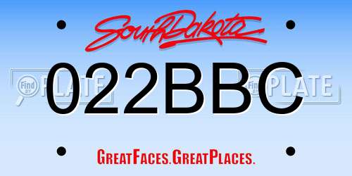 022BBC South Dakota License Plate